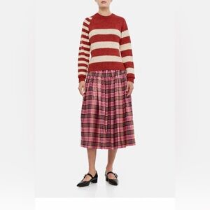 MOLLY GODDARD Red and Cream Striped Sweater